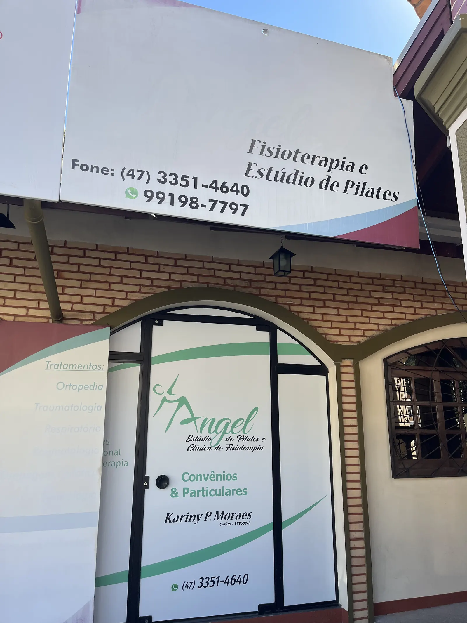 Fachada da Unidade 03 Angel Pilates e Fisioterapia no bairro Azambuja em Brusque